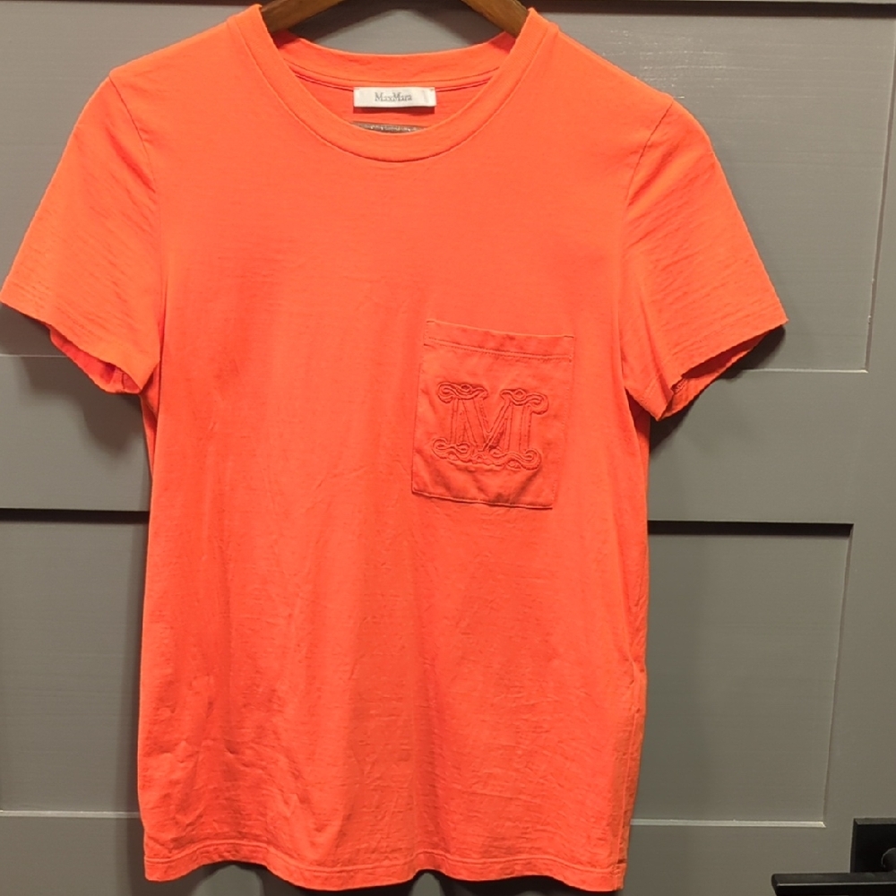 MaxMara Papaia Orange Short Sleeve Tee Size Small